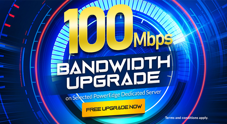 PowerEdge Series Server Upgrade to 100Mbps Dedicated International Bandwidth