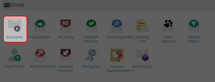 Click on “Accounts” icon.
