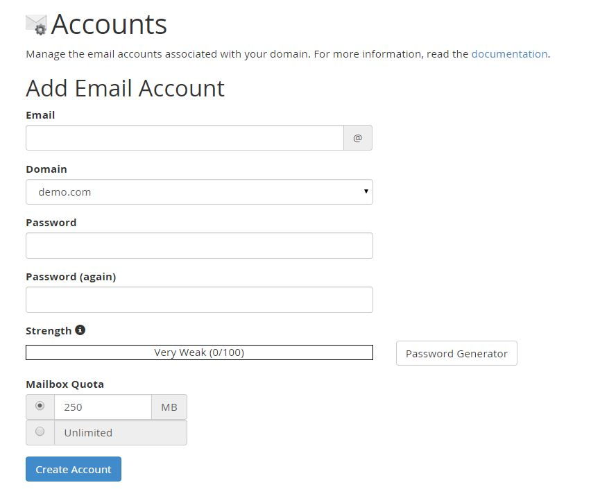 Click on “Create Account”.

