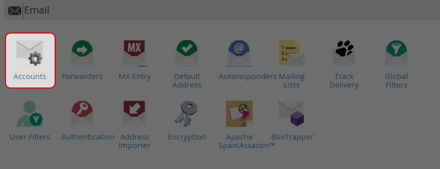 Click on “Accounts” icon at Mail area.
