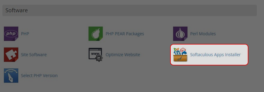 Click on “Softaculous Apps Installer” icon at  Software area.
