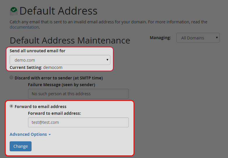 Click on “Change” button.
