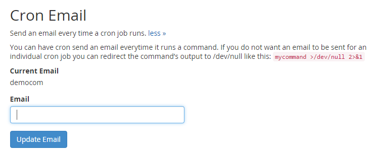 Enter the email address where you would like to receive the result after the cron job is completed.
