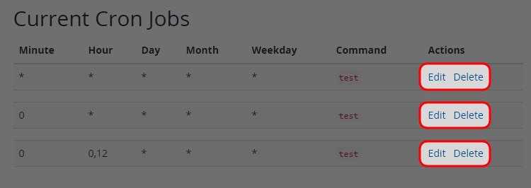 You would create additional cron job, and edit or delete the existing cron job.
