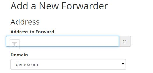 Enter the username of the email address to be forwarded.
