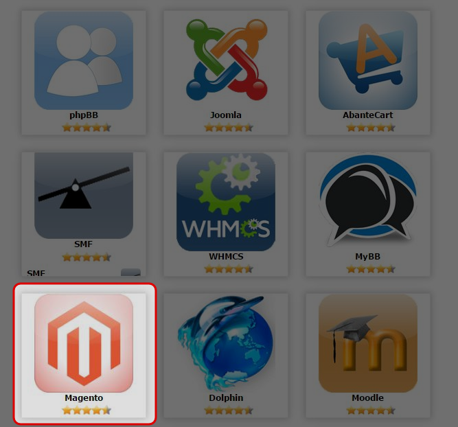 Choose “Magento” or search Magento.
