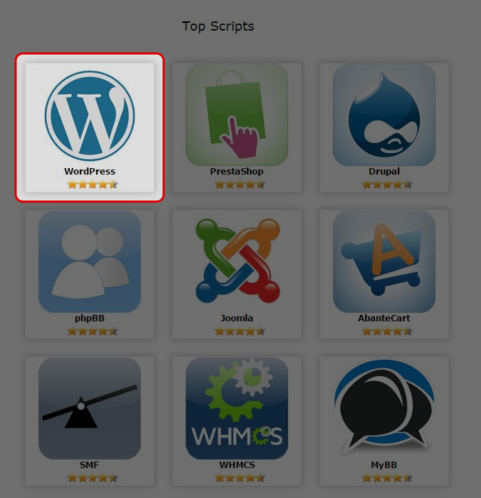 Choose “WordPress”.
