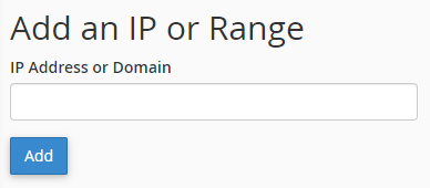 Enter an IP address or domain that you want to block.
You can enter IP addresses in any of the following formats:

Single IP address (for example, 10.5.3.333).
Range (for example, 10.5.3.3-10.5.3.40).
Implied range (for example, 10.5.3.3-40).
CIDR format (for example, 10.5.3.3/32).
Implied IP address (for example, 10.).

&nbsp;
Then click “Add”.
