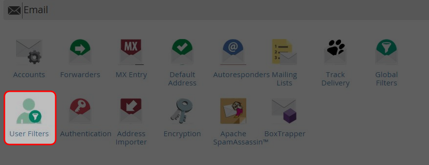 Click on “User Filters” or “Global Filters” icon at Mail area.
Click on “User Filters” or “Global Filters” icon at Mail area.