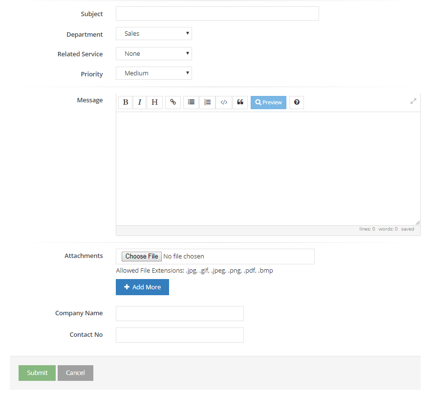 Fill in the Form and click submit.
