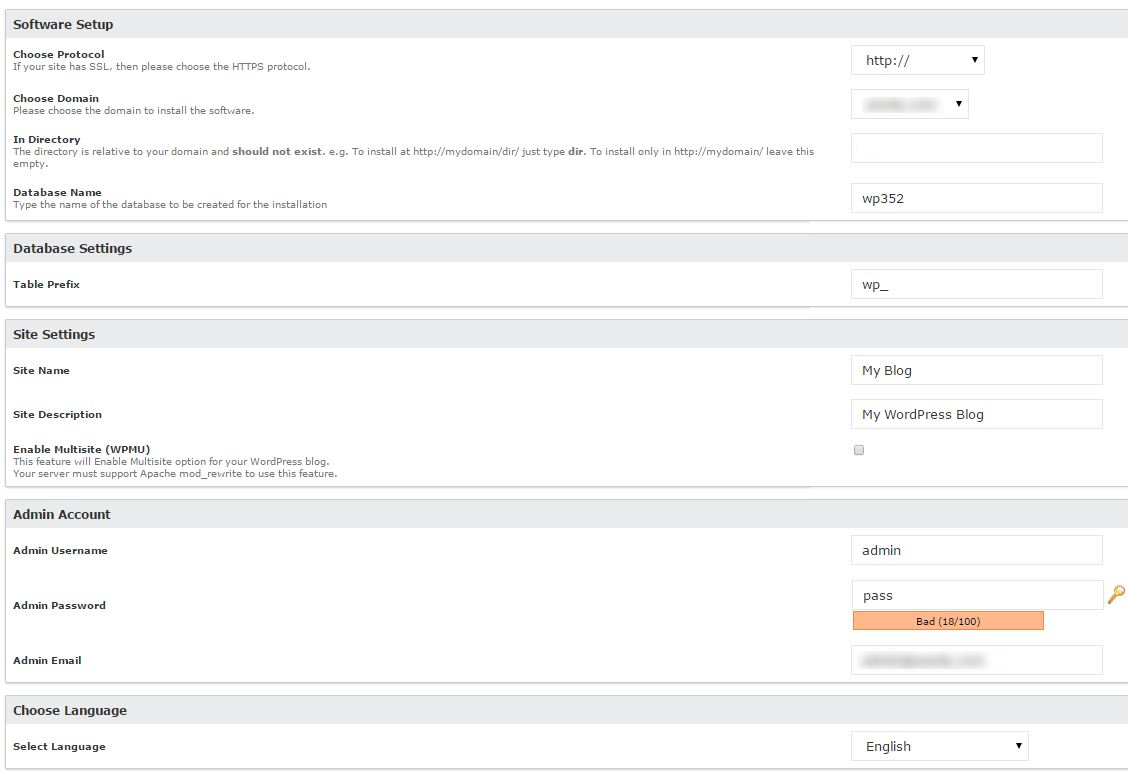 Fill in the information then click “Install”.

