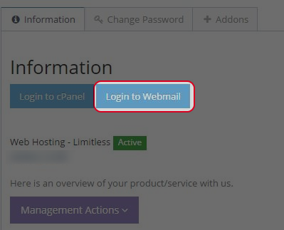 Click “Login to Webmail”.
