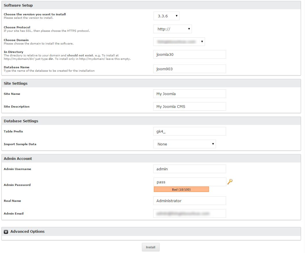 填寫資料，然後點擊“安裝”。
