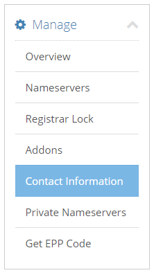 Click on the “Contact Information” button and change the details.
