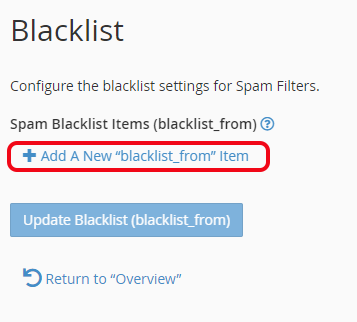 点击 “Add A New “Blacklist_form” Item” 并将电子邮件地址添加到黑名单。
