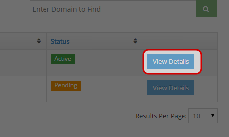 Click “View Details” next to the service you would like to change the password for.
Click “View Details” next to the service you would like to change the password for.