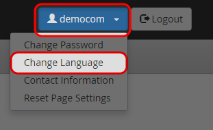 Click on “Change Language” icon under “{yourname}” menu.
Click on “Change Language” icon under “{yourname}” menu.