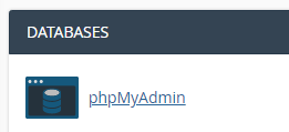 Click on “phpMyAdmin” icon at Databases area.
