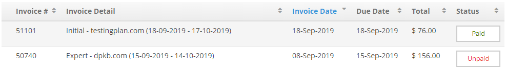 Click “View Invoice” to view the details of unpaid invoices.
Click “View Invoice” to view the details of unpaid invoices.