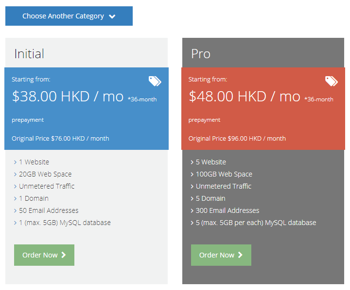 Select the service you would like to order and click “Choose”.
