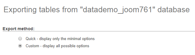 Select “Custom – display all possible options”.

