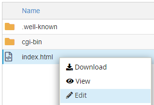 Click on the file name you would like to edit.
Click on the file name you would like to edit.
