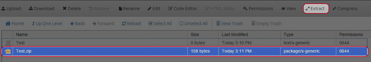 Click on the file name you would like to Extract.
Click on the file name you would like to Extract.