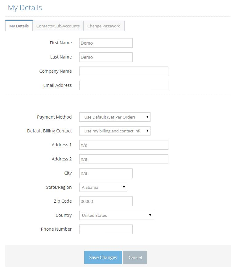 Once you have submitted the information, click on “Save Changes”.
