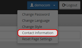 Select “Contact Information” icon under “{yourname}” menu.
