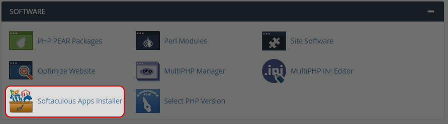 Login to cPanel then click Softaculous.
