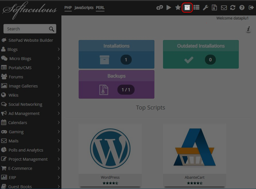 于右上角点选 All Installations 图标。
