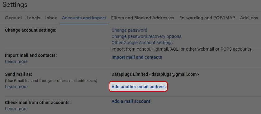 在”查收其他帐号的邮件”中点击”添加邮件帐号”。
