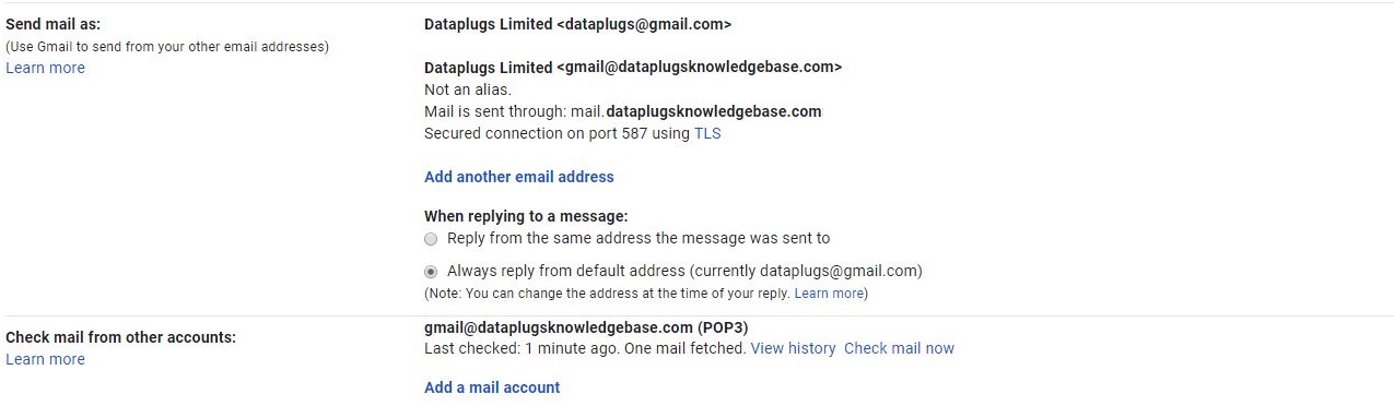 When you complete verify ,  you have imported your domain email account to your Gmail account.
You may go into Settings in Gmail. Click the Accounts and Import tab.
Under the Send Mail As section, click  make default link next to your domain email address. This way, each time you click on the Send or Reply buttons, your email message will be sent out from your domain email address by default, instead of your Gmail address.
