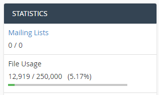 To see the general File Usage at Statistics on right hand side of cPanel account
To see the general File Usage at Statistics on right hand side of cPanel account