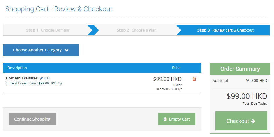 Confirm the order and click “Checkout”
Confirm the order and click “Checkout”