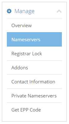 Click on “Nameservers”.
