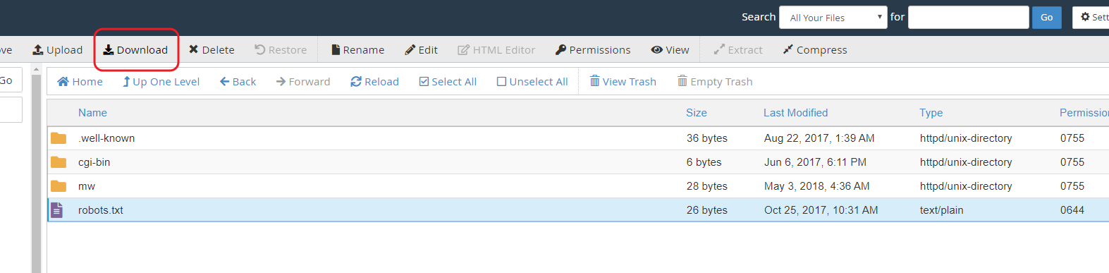 點選您想下載的檔案然後點擊“下載”
