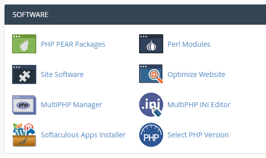 Click on “MultiPHP INI Editor” at Software area.
