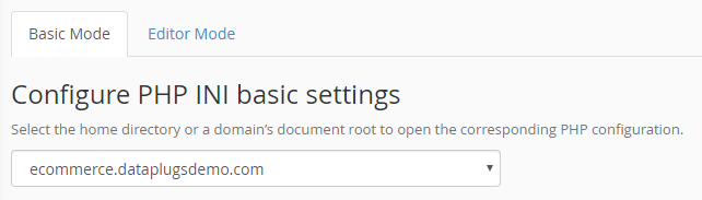 Select the location that you wish to configure from the menu. You can edit either the account’s home directory or the domain’s document root.
