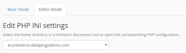 Select the location that you wish to configure from the menu. You can edit either the account’s home directory or the domain’s document root.

