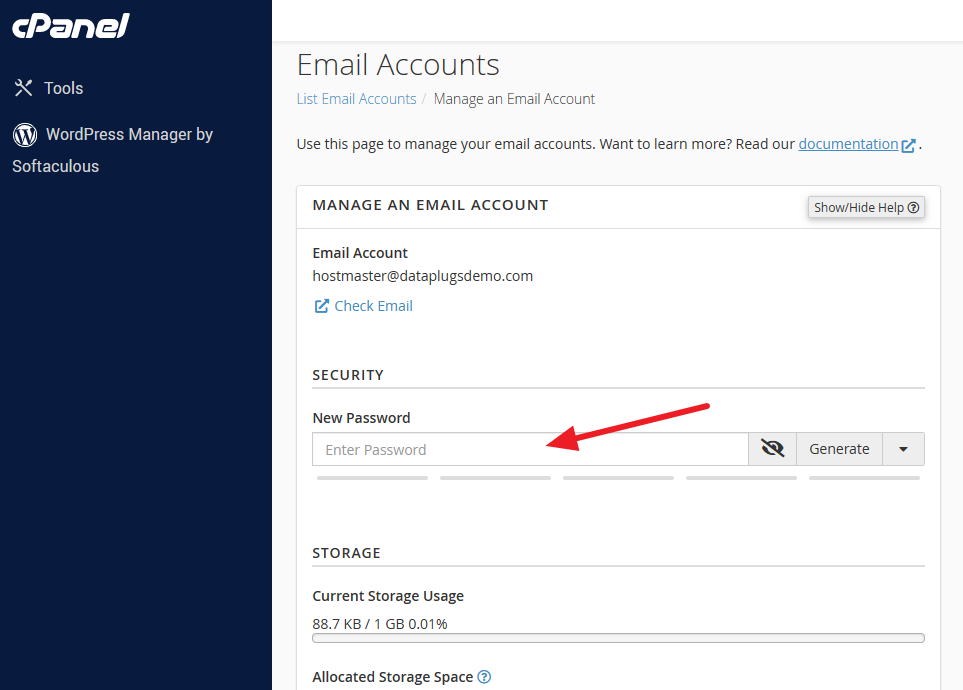 Enter the New password
Enter the New password